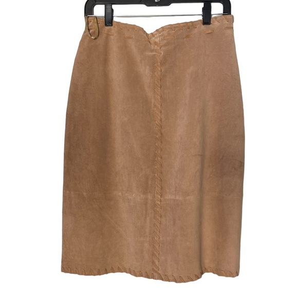 VTG for joseph tan 100 suede midi skirt size 28 boho - Picture 6 of 11